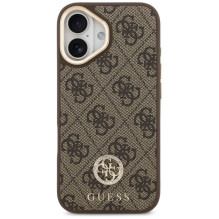 GUESS dėklas, skirtas IPHONE 17, suderinamas su MagSafe GUHMP17SP4GRMDEW (PU W / 4G Strass Logo), rudas