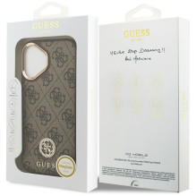 GUESS dėklas, skirtas IPHONE 17, suderinamas su MagSafe GUHMP17SP4GRMDEW (PU W / 4G Strass Logo), rudas