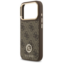 GUESS dėklas, skirtas IPHONE 17 Pro, suderinamas su MagSafe GUHMP17LP4GRMDEW (PU W / 4G Strass Logo), rudas GUESS dėklas, skirtas IPHONE 17 Pro, suderinamas su MagSafe GUHMP17LP4GRMDEW (PU W / 4G Strass Logo), rudas