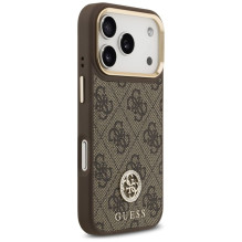 GUESS dėklas, skirtas IPHONE 17 Pro, suderinamas su MagSafe GUHMP17LP4GRMDEW (PU W / 4G Strass Logo), rudas GUESS dėklas, skirtas IPHONE 17 Pro, suderinamas su MagSafe GUHMP17LP4GRMDEW (PU W / 4G Strass Logo), rudas
