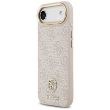 GUESS case for IPHONE 17 Air compatible with MagSafe GUHMP17MP4GRMDEP (PU W / 4G Strass Logo) pink