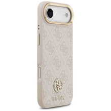 GUESS case for IPHONE 17 Air compatible with MagSafe GUHMP17MP4GRMDEP (PU W / 4G Strass Logo) pink