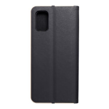 Atverčiamas dėklas, skirtas Samsung A41 Luna Book, auksinės spalvos
