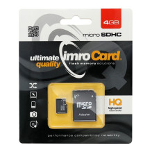 IMRO atminties kortelė microSD 4GB 100MB/s 10 klasė UHS I su adapteriu SD