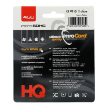 IMRO atminties kortelė microSD 4GB 100MB/s 10 klasė UHS I su adapteriu SD