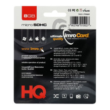 IMRO atminties kortelė microSD 8GB IMRO atminties kortelė microSD 8GB