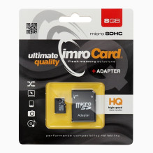 IMRO atminties kortelė microSD 8GB su adapteriu SD