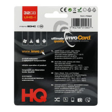 IMRO memory card microSD 32GB 100MB / s class10 UHS I