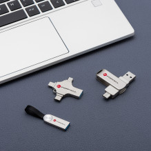 Pendrive 64GB USB 3.2 Gen 1 (USB A / USB C) Forcell F-Data Metal Duo silver Pendrive 64GB USB 3.2 Gen 1 (USB A / USB C) Forcell F-Data Metal Duo silver