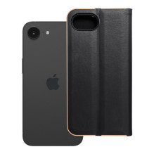 Atverčiamas dėklas, skirtas iPhone 16e (SE 4 2025) Luna Book, auksinės spalvos, juodas Atverčiamas dėklas, skirtas iPhone 16e (SE 4 2025) Luna Book, auksinės spalvos, juodas
