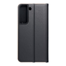 Atverčiamas dėklas, skirtas „Samsung S22 Luna Book“, auksinės spalvos, juodas