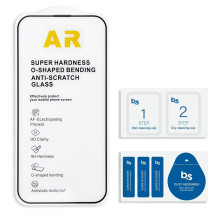 Grūdintas stiklas iPhone 16 PRO MAX, mėlynas, žvaigždutė, 5D, AR, juodas