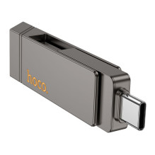 USB atmintinė 128GB USB 3.2 (USB A + USB C) Hoco UD15 pilka