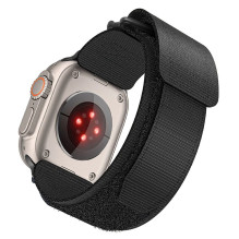 Dirželis Apple Watch Forcell F-Design FA05 nailono lipduku ir kilpa 42 / 44 / 45 / 49 mm, juodas