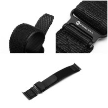 Dirželis Apple Watch Forcell F-Design FA05 nailono lipduku ir kilpa 42 / 44 / 45 / 49 mm, juodas