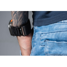 Dirželis Apple Watch Forcell F-Design FA05 nailono lipduku ir kilpa 42 / 44 / 45 / 49 mm, juodas