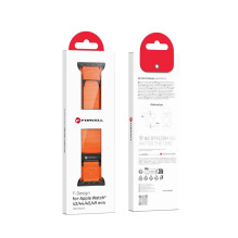 Strap to Apple Watch Forcell F-Design FA05 nylon hook-and-loop 42 / 44 / 45 / 49 mm orange