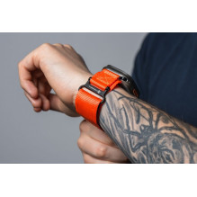 Strap to Apple Watch Forcell F-Design FA05 nylon hook-and-loop 42 / 44 / 45 / 49 mm orange