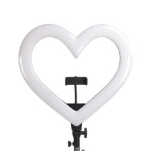 LED Ring Stream RGB lempa 10" su laikikliu mobiliajam telefonui HEART + trikojui JM26-10 juoda