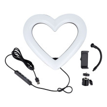 LED Ring Stream RGB lamp 10" with holder for mobile HEART + tripod JM26-10 black
