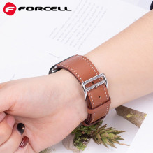 „Apple Watch Forcell F-Design FA20“ ekologiškos odos dirželis, rudas, su skylutėmis, 42 / 44 / 45 / 49 mm