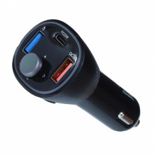ART siųstuvas FM „Bluetooth 5.0“ + USB A QC3.0 + C tipas (iš viso 30 W) FM-73 juodas
