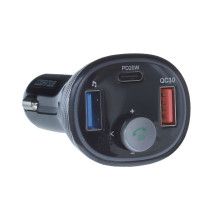 ART siųstuvas FM „Bluetooth 5.0“ + USB A QC3.0 + C tipas (iš viso 30 W) FM-73 juodas