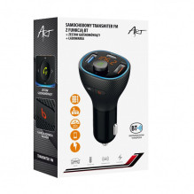 ART siųstuvas FM „Bluetooth 5.0“ + USB A QC3.0 + C tipas (iš viso 30 W) FM-73 juodas