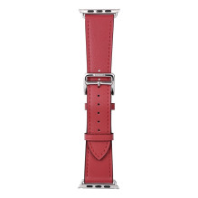 „Apple Watch Forcell F-Design FA20“ ekologiškos odos dirželis, raudonas, su skylutėmis, 42 / 44 / 45 / 49 mm