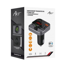 ART siųstuvas FM „Bluetooth 5.0“ + USB A QC3.0 + C tipas (iš viso 30 W) FM-84B juodas