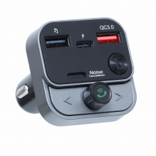 ART siųstuvas FM „Bluetooth 5.0“ + USB A QC3.0 + C tipas (iš viso 30 W) FM-84B juodas