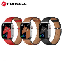 „Apple Watch Forcell F-Design FA20“ ekologiškos odos dirželis, raudonas, su skylutėmis, 42 / 44 / 45 / 49 mm