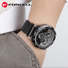 Dirželis „Samsung Galaxy Watch Forcell F-Design FS10“ magnetiniam plienui, 22 mm, juodas Dirželis „Samsung Galaxy Watch Forcell F-Design FS10“ magnetiniam plienui, 22 mm, juodas