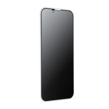 5D visiškai klijuojamas grūdintas stiklas – skirtas iPhone 15 Plus / 16 Plus (privatumo apsauga), juodas