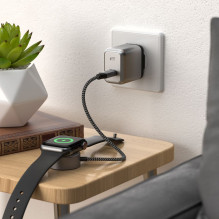 Telefono įkroviklis Satechi GaN USB C 30W ST-UC30WCM-EU pilkas ir juodas
