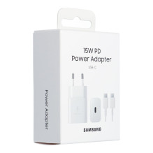 SAMSUNG originalus įkroviklis C tipo + laidas C tipo į C tipo PD 3A 15W EP-T1510XWEGEU baltas lizdas SAMSUNG originalus įkroviklis C tipo + laidas C tipo į C tipo PD 3A 15W EP-T1510XWEGEU baltas lizdas