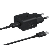 SAMSUNG originalus įkroviklis C tipo + laidas C tipo į C tipo PD 3A 25W GaN EP-T2510XBEGEU juodas lizdas SAMSUNG originalus įkroviklis C tipo + laidas C tipo į C tipo PD 3A 25W GaN EP-T2510XBEGEU juodas lizdas