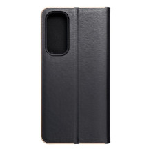 Atverčiamas dėklas, skirtas „Samsung A35 5G Luna Book“, auksinis, juodas Atverčiamas dėklas, skirtas „Samsung A35 5G Luna Book“, auksinis, juodas