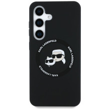 KARL LAGERFELD case for SAMSUNG S25 KLHMS25SSKCHTCK (Magnetic Silicone Double Heads) black