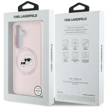 KARL LAGERFELD case for SAMSUNG S25 Plus KLHMS25MSKCHTCP (Magnetic Silicone Double Heads) pink
