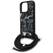 KARL LAGERFELD dėklas, skirtas IPHONE 16 PRO KLHCP16LPGGRMPCK, suderinamas su „MagSafe“ (CRSSBY grūdėtas PU su raštu ir 