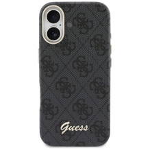GUESS dėklas, skirtas IPHONE 17, suderinamas su MagSafe GUHMP17S5P4FWMSK (PU FW 4G Script), juodas