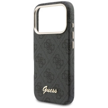 GUESS dėklas, skirtas IPHONE 17 Pro Max, suderinamas su MagSafe GUHMP17X5P4FWMSK (PU FW 4G Script), juodas