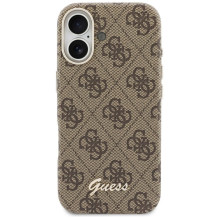 GUESS dėklas, skirtas IPHONE 17, suderinamas su MagSafe GUHMP17S5P4FWMSW (PU FW 4G Script), rudas GUESS dėklas, skirtas IPHONE 17, suderinamas su MagSafe GUHMP17S5P4FWMSW (PU FW 4G Script), rudas