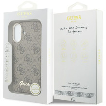 GUESS dėklas, skirtas IPHONE 17, suderinamas su MagSafe GUHMP17S5P4FWMSW (PU FW 4G Script), rudas GUESS dėklas, skirtas IPHONE 17, suderinamas su MagSafe GUHMP17S5P4FWMSW (PU FW 4G Script), rudas