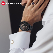 Dirželis „Samsung Galaxy Watch Forcell F-Design FS06“ plieninis užsegimas, 22 mm, juodas Dirželis „Samsung Galaxy Watch Forcell F-Design FS06“ plieninis užsegimas, 22 mm, juodas