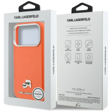 KARL LAGERFELD dėklas, skirtas IPHONE 17 Pro, suderinamas su MagSafe KLHMP17L6PFKCLO (PU FW W / KC galvutės smeigtukas),