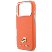 KARL LAGERFELD case for IPHONE 17 Pro Max compatible with MagSafe KLHMP17X6PFKCLO (PU FW W / K&C Head Pin) orange KARL LAGERFELD case for IPHONE 17 Pro Max compatible with MagSafe KLHMP17X6PFKCLO (PU FW W / K&C Head Pin) orange