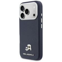 KARL LAGERFELD case for IPHONE 17 Pro compatible with MagSafe KLHMP17L6PFKCLB (PU FW W / K&C Head Pin) blue KARL LAGERFELD case for IPHONE 17 Pro compatible with MagSafe KLHMP17L6PFKCLB (PU FW W / K&C Head Pin) blue
