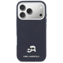 KARL LAGERFELD dėklas, skirtas IPHONE 17 Pro, suderinamas su MagSafe KLHMP17L6PFKCLB (PU FW W / KC Head Pin), mėlynas KARL LAGERFELD dėklas, skirtas IPHONE 17 Pro, suderinamas su MagSafe KLHMP17L6PFKCLB (PU FW W / KC Head Pin), mėlynas